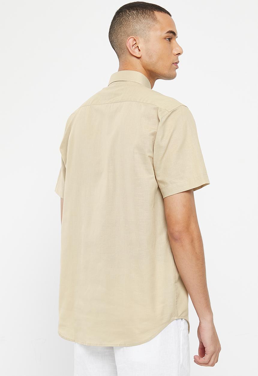 Pierre Cardin - Athens short sleeve smart shirt - stone 