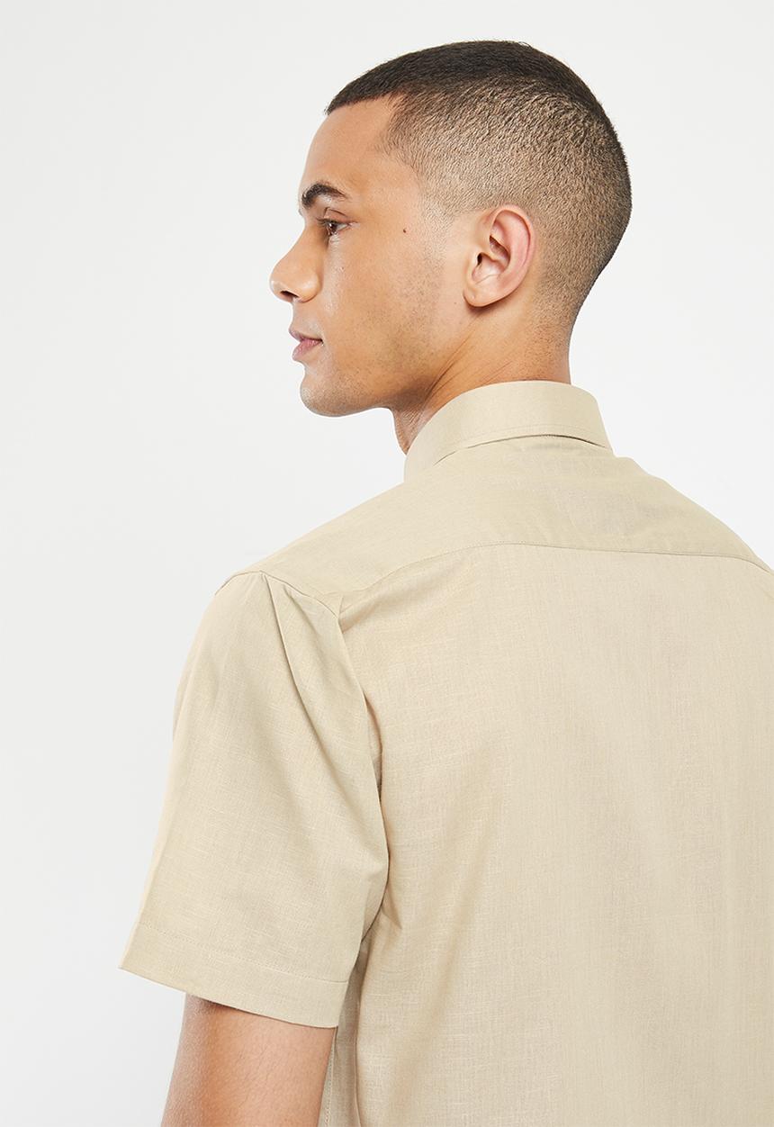 Pierre Cardin - Athens short sleeve smart shirt - stone 