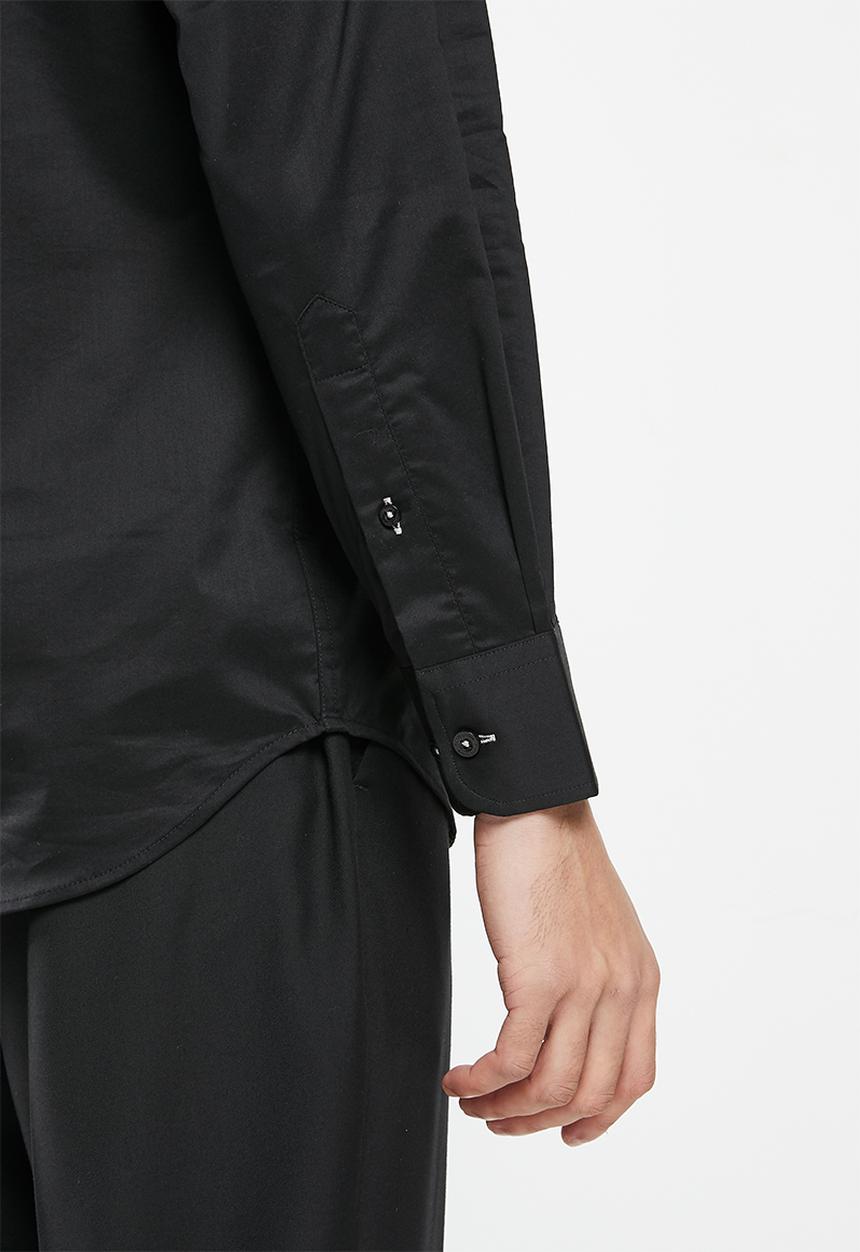 Pierre Cardin - Plain stretch formal shirt - black 