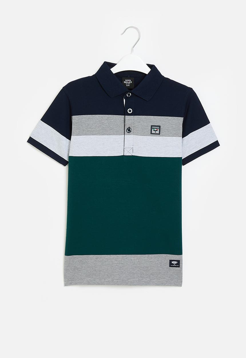 SOVIET - Boys y/dye stripe golfer - multi