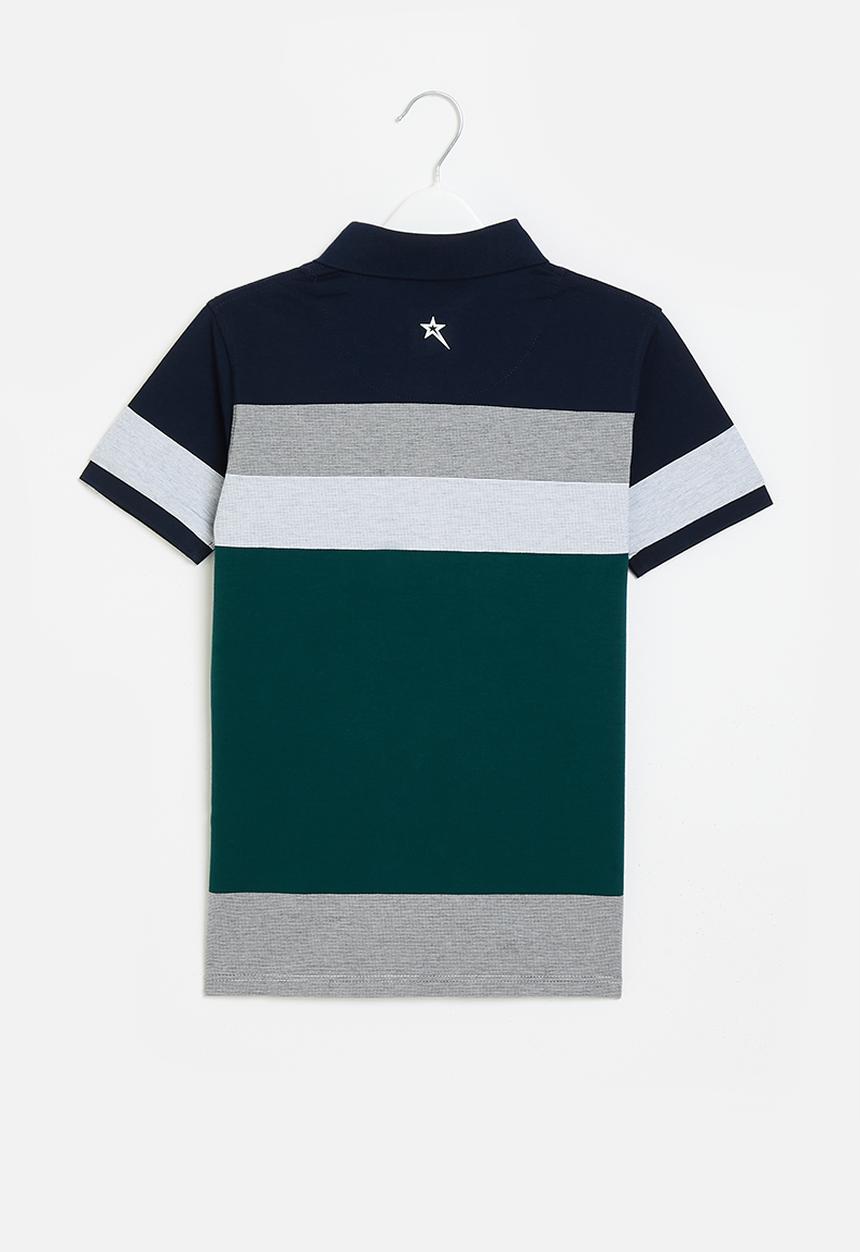 SOVIET - Boys y/dye stripe golfer - multi