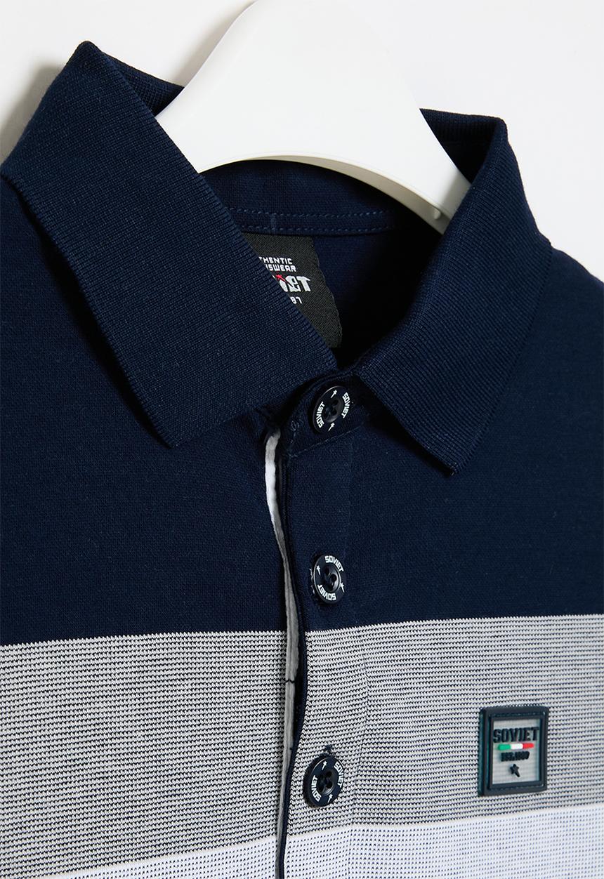 SOVIET - Boys y/dye stripe golfer - multi