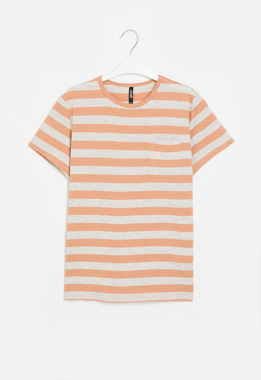 HAILYS - T-shirt - white marl/lrust
