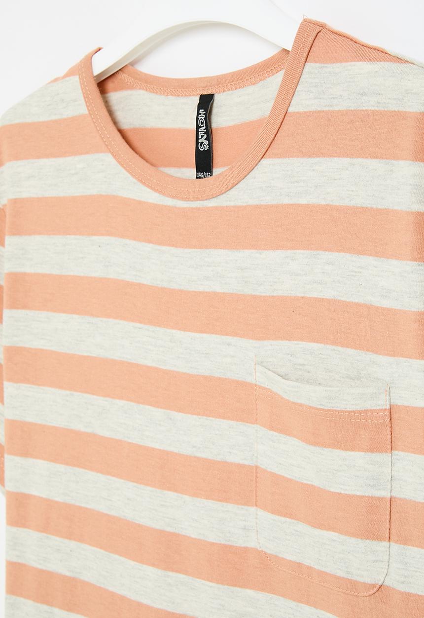 HAILYS - T-shirt - white marl/lrust