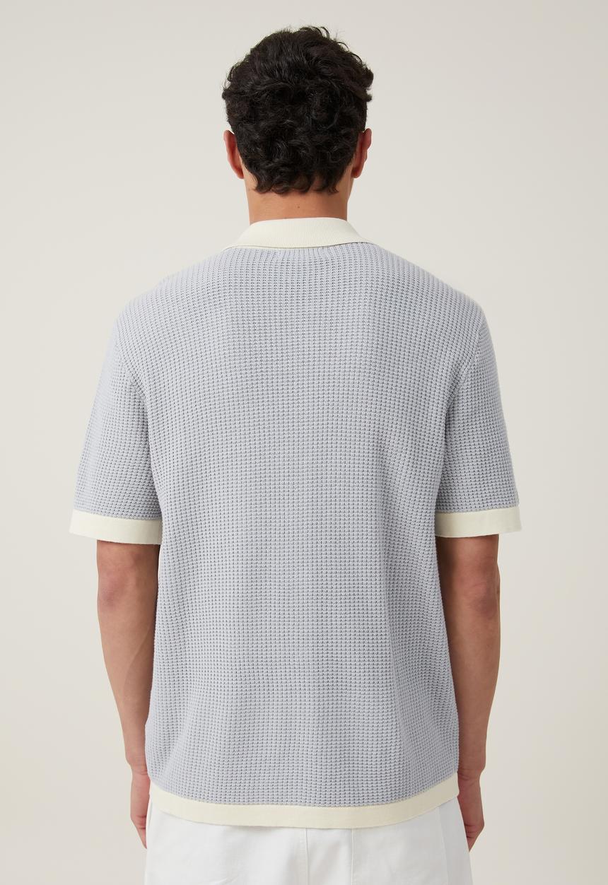 Cotton On - Pablo short sleeve shirt - baby blue border 