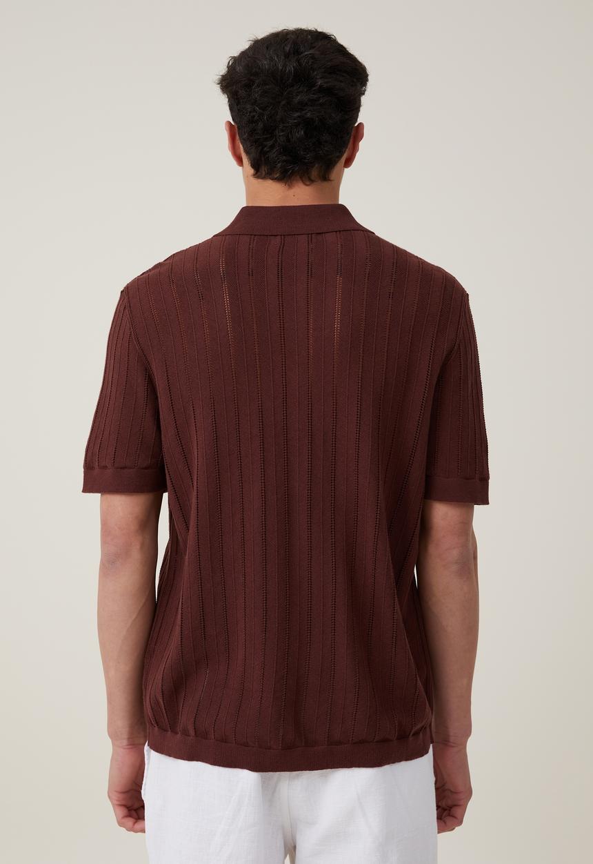 Cotton On - Pablo short sleeve shirt - brown ladder 