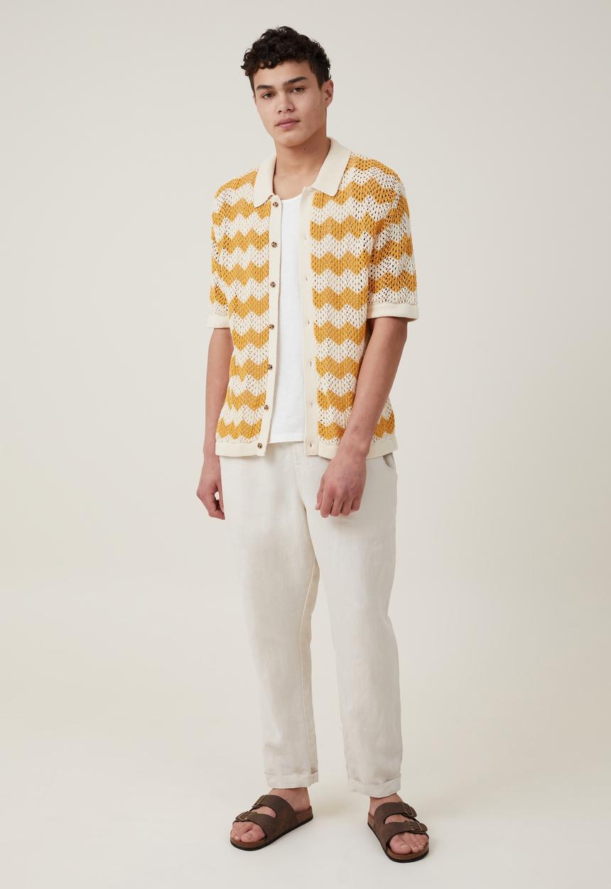 Cotton On - Pablo short sleeve shirt - orange chevron 