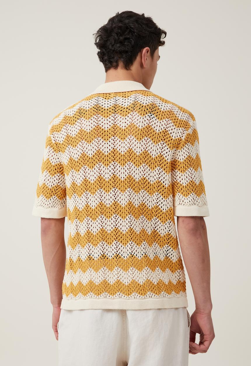 Cotton On - Pablo short sleeve shirt - orange chevron 