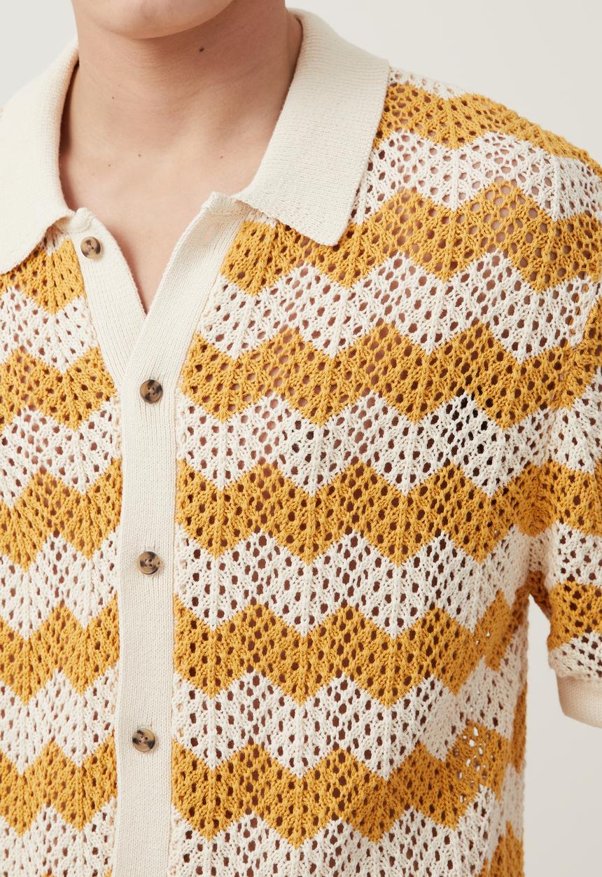 Cotton On - Pablo short sleeve shirt - orange chevron 