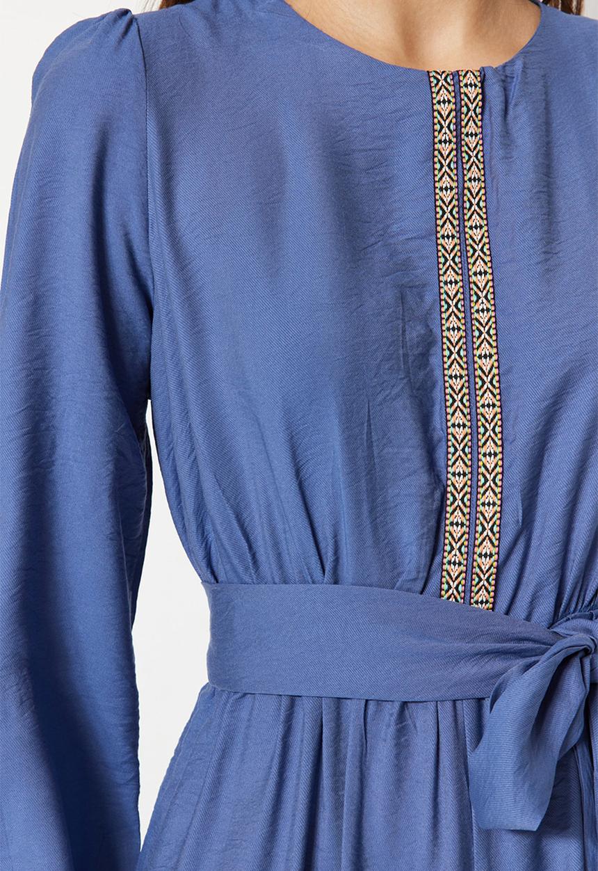 Trendyol - Modest long sleeve wide leg jumpsuit - dark blue