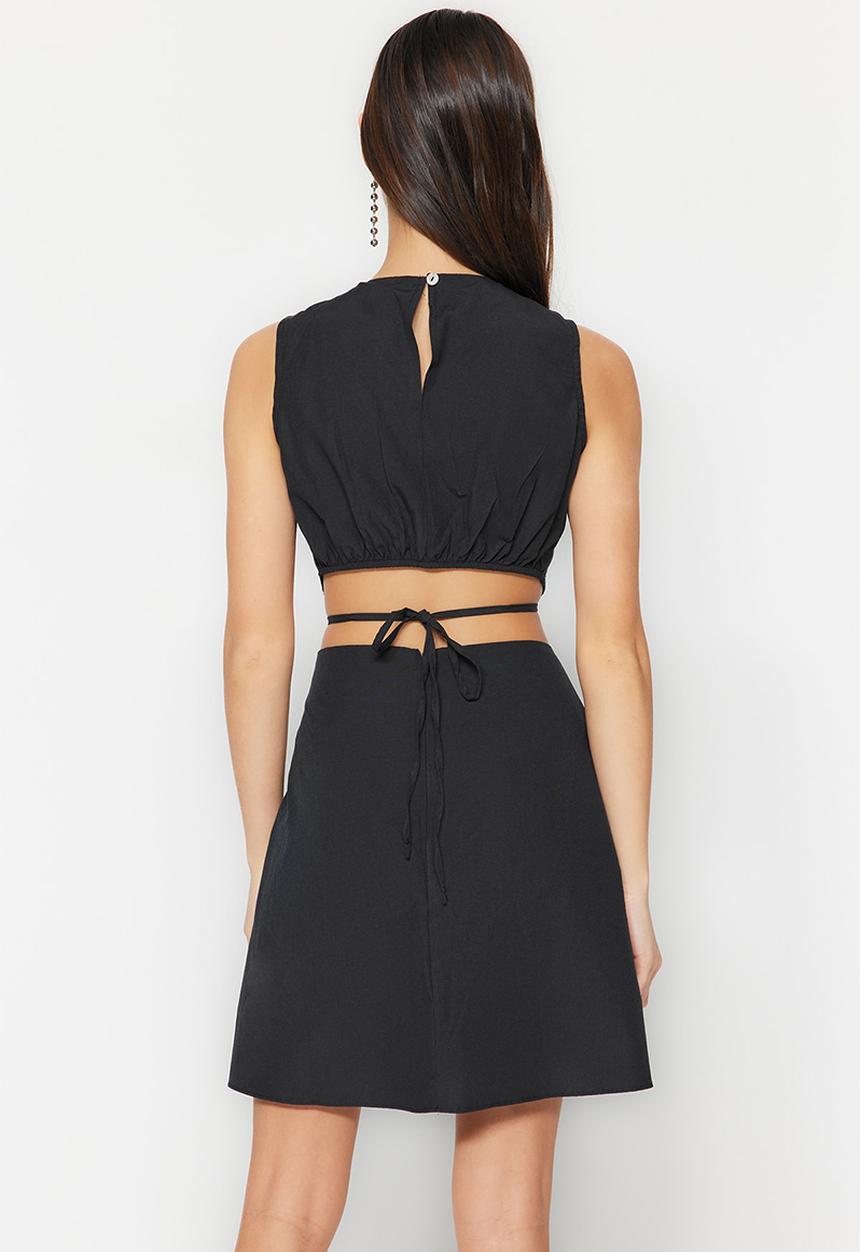 Trendyol - Sleeveless cut out detail mini dress - black