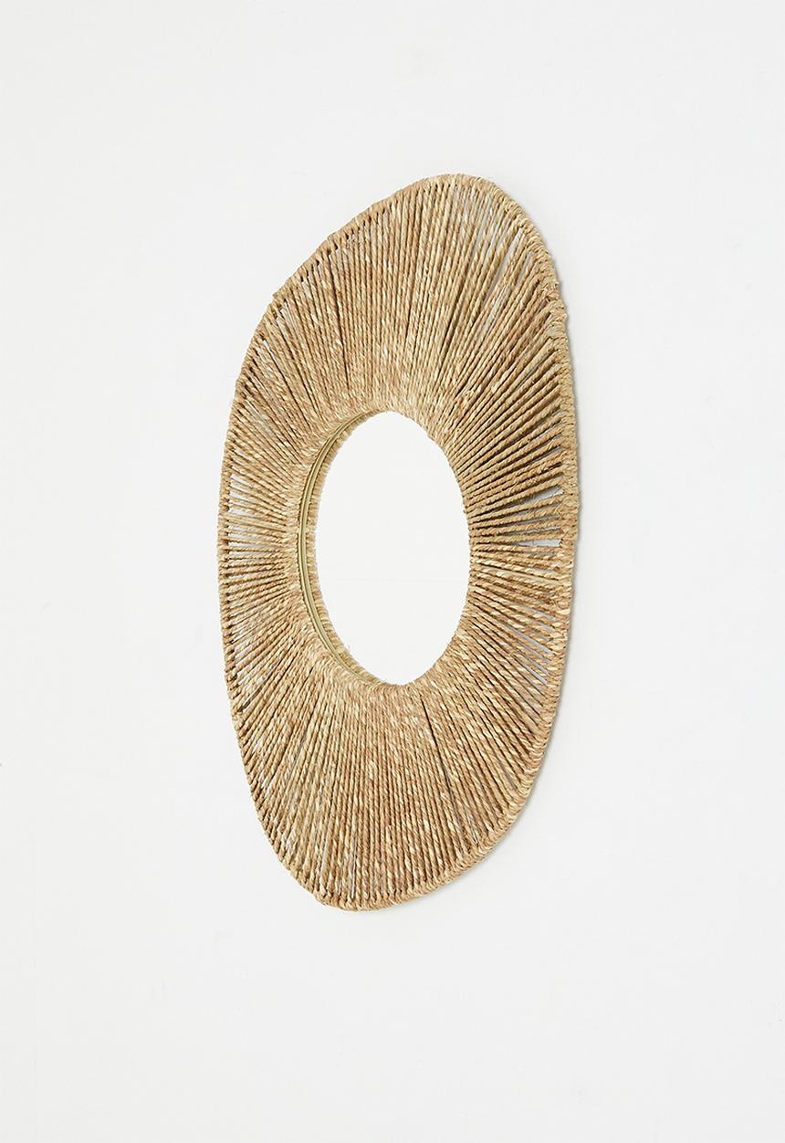 H&M - Large seagrass-framed mirror - beige