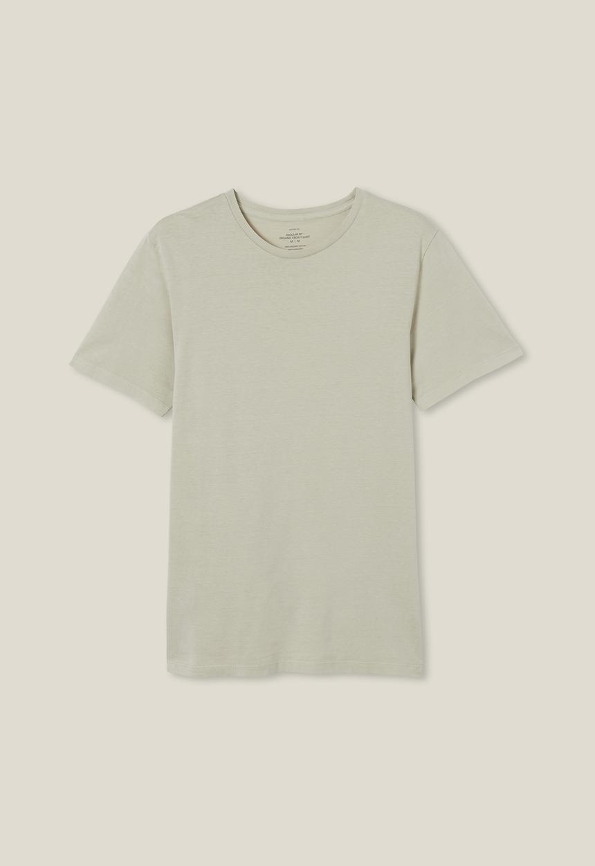 Cotton On - Organic regular fit crew T-shirt - ivory