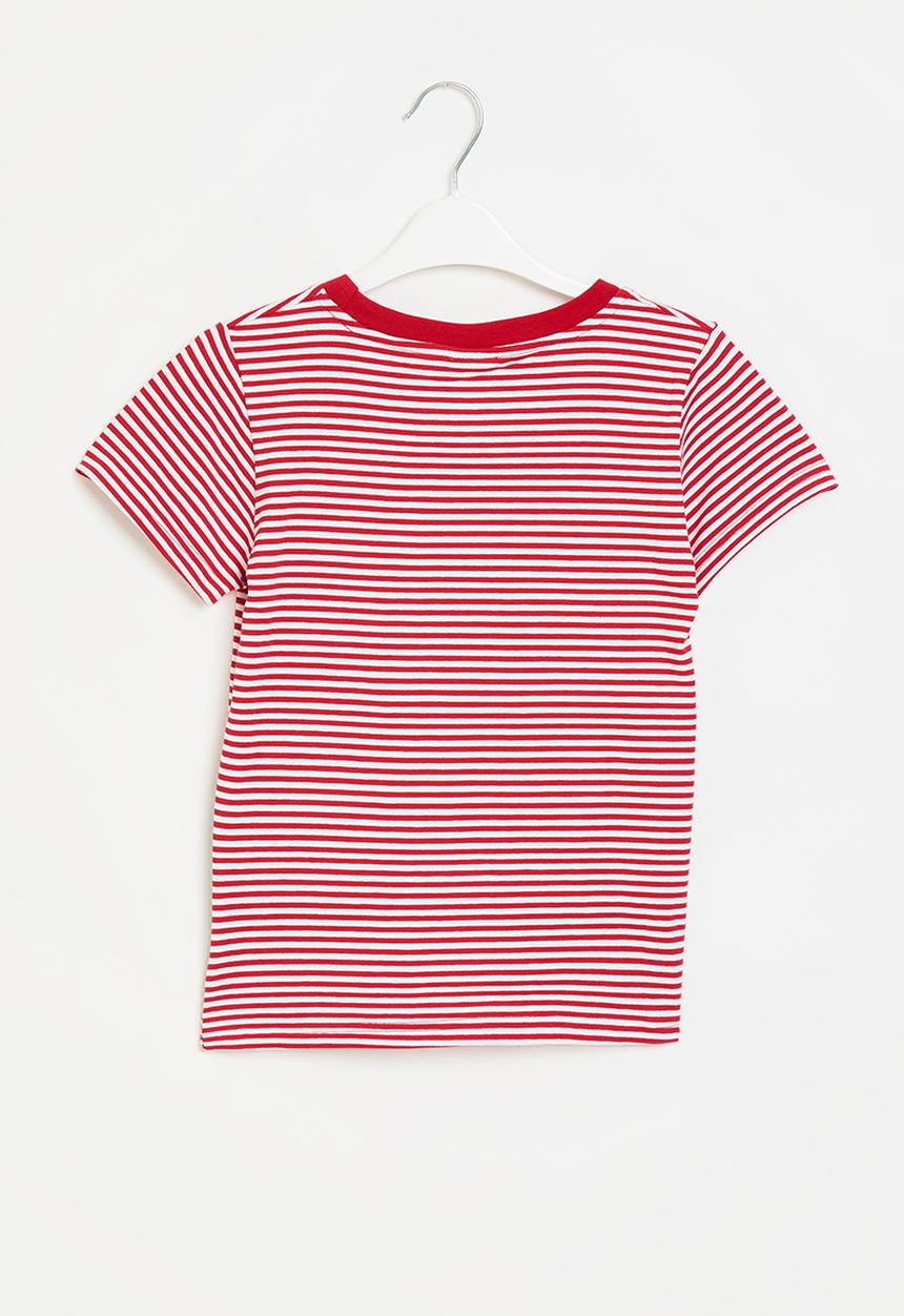 Pop Candy - Stripe tee - red & white
