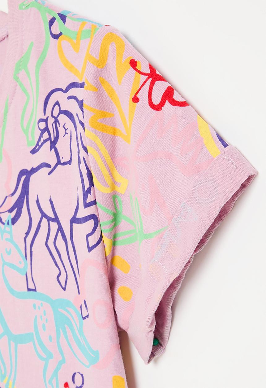 Pop Candy - Unicorn print tee - purple multi