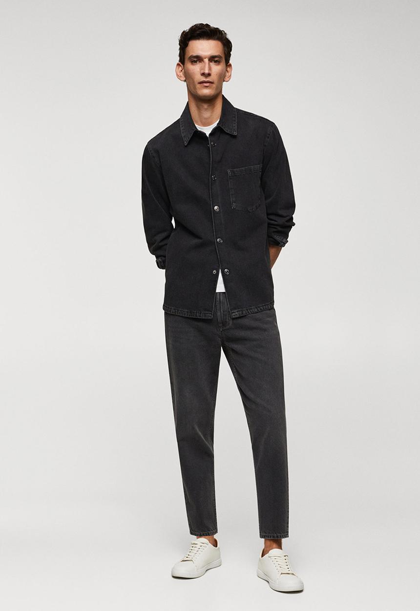 MANGO - Jeans sam - dark denim grey