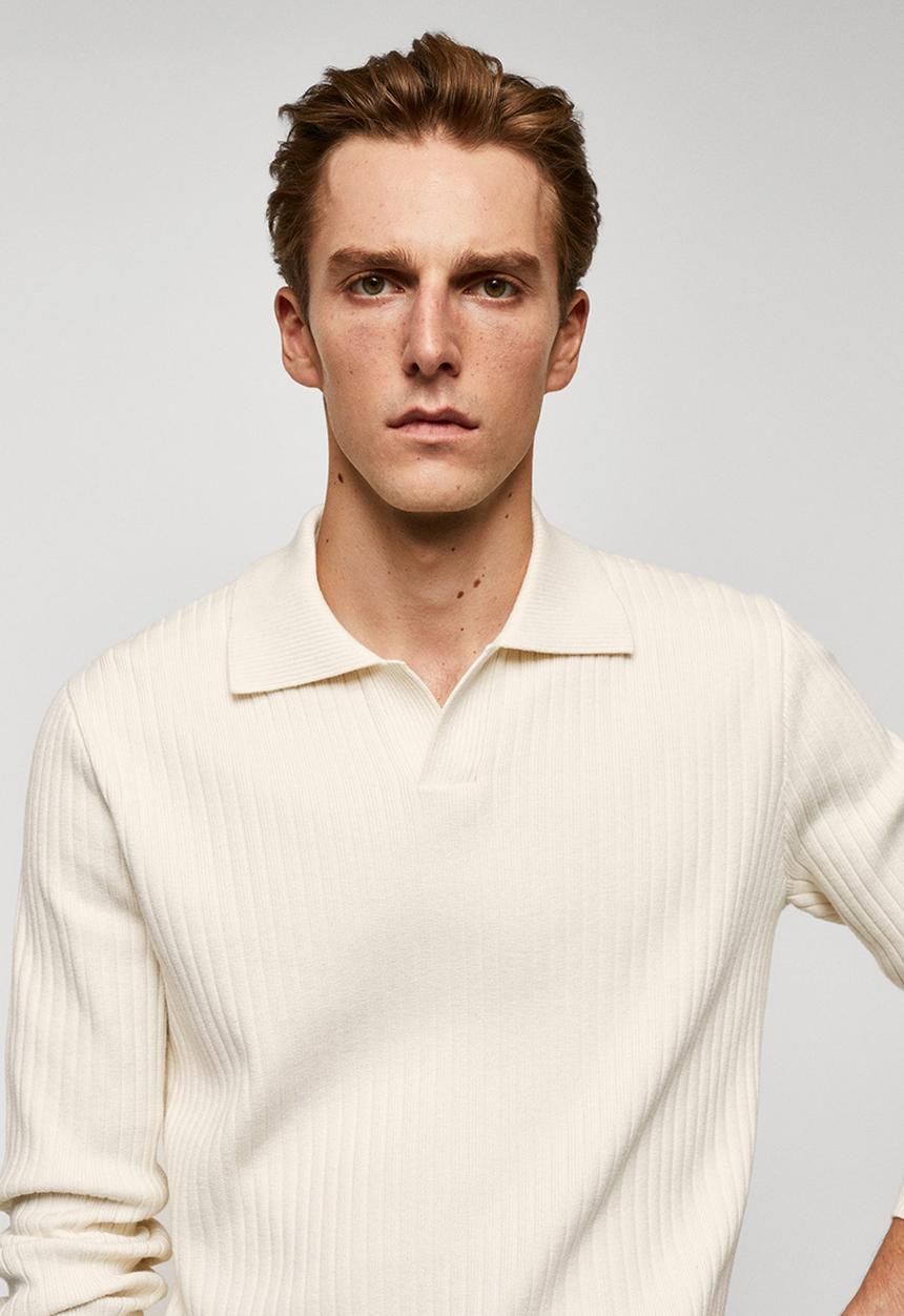 MANGO - Polo shirt taurus - off white