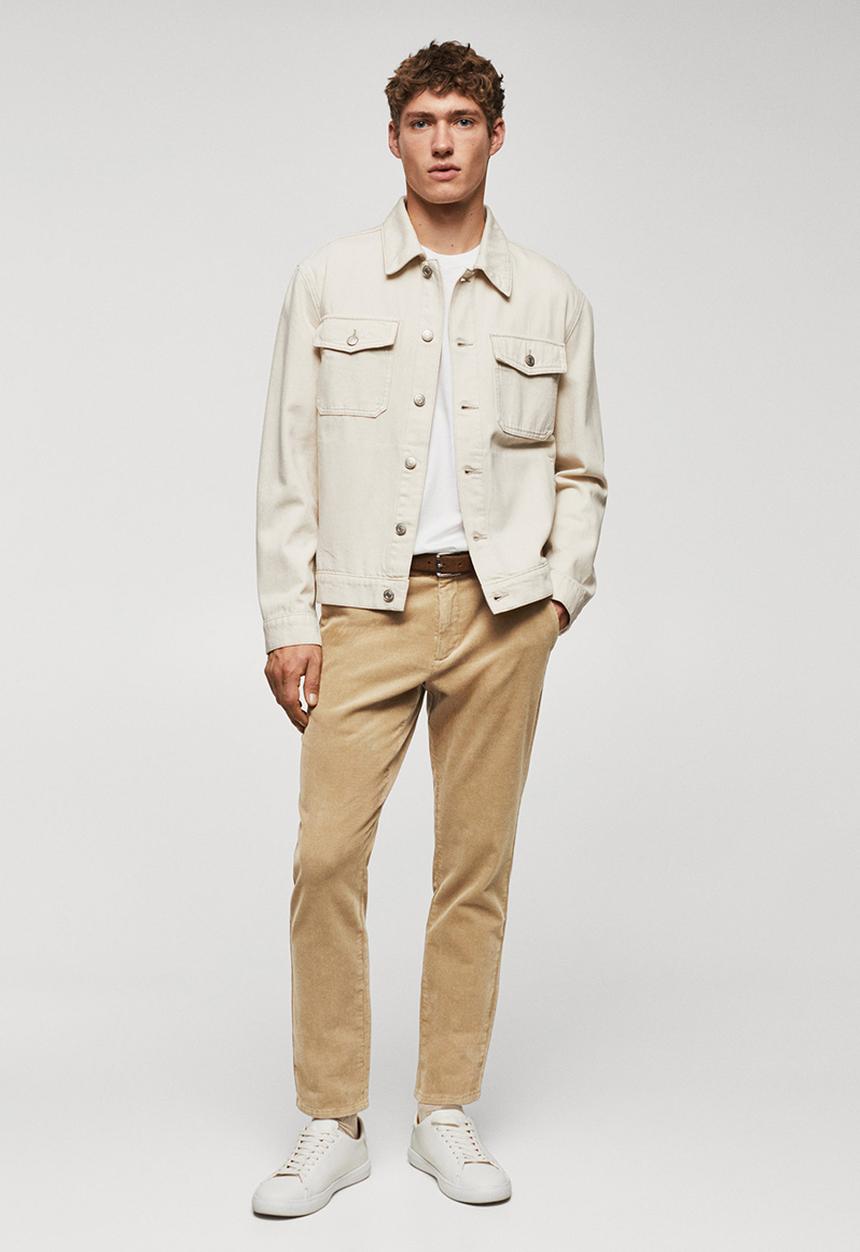 MANGO - Trousers berdam - beige