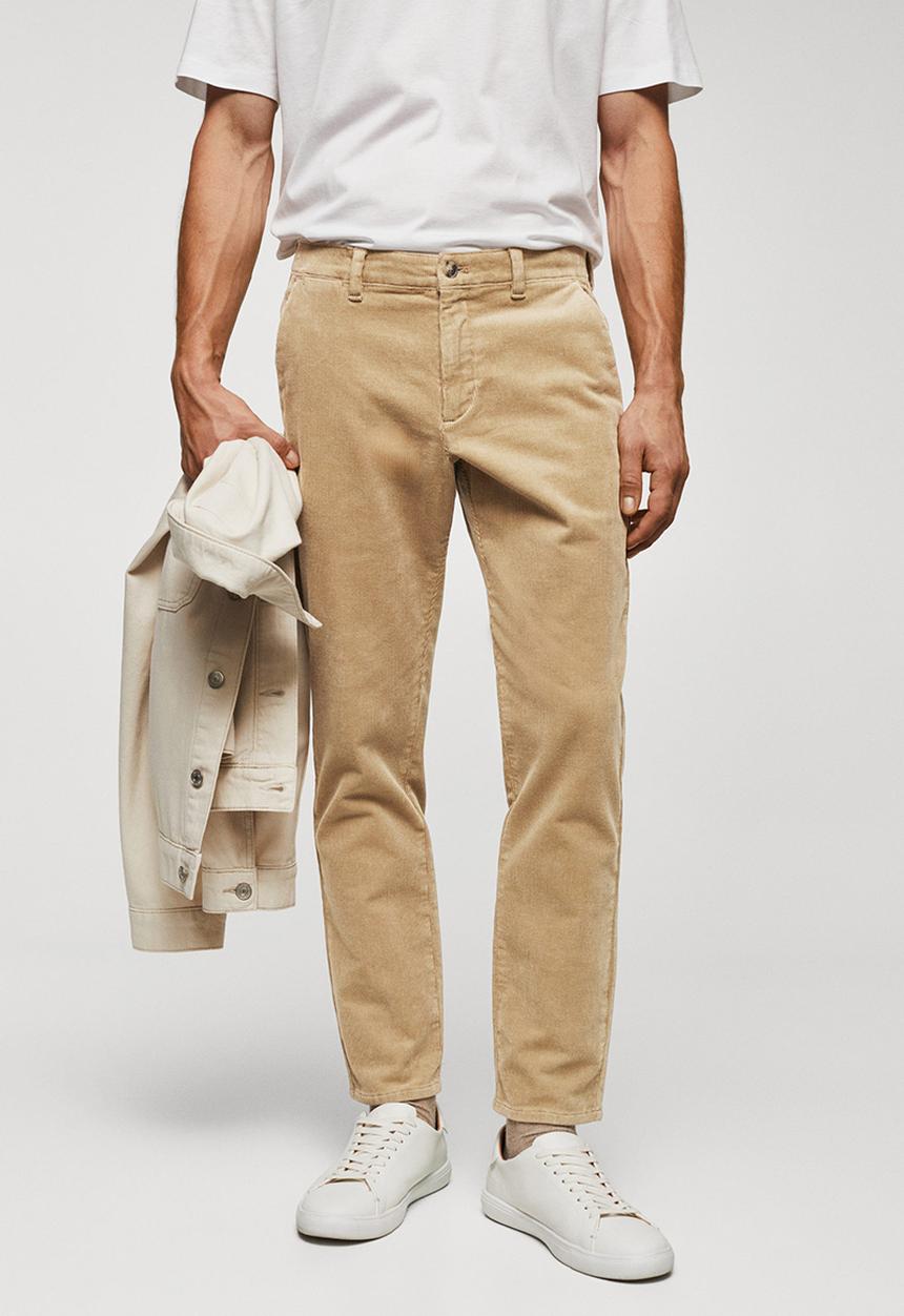 MANGO - Trousers berdam - beige