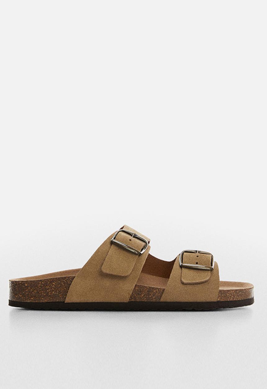 MANGO - Sandals biobuck slide - brown