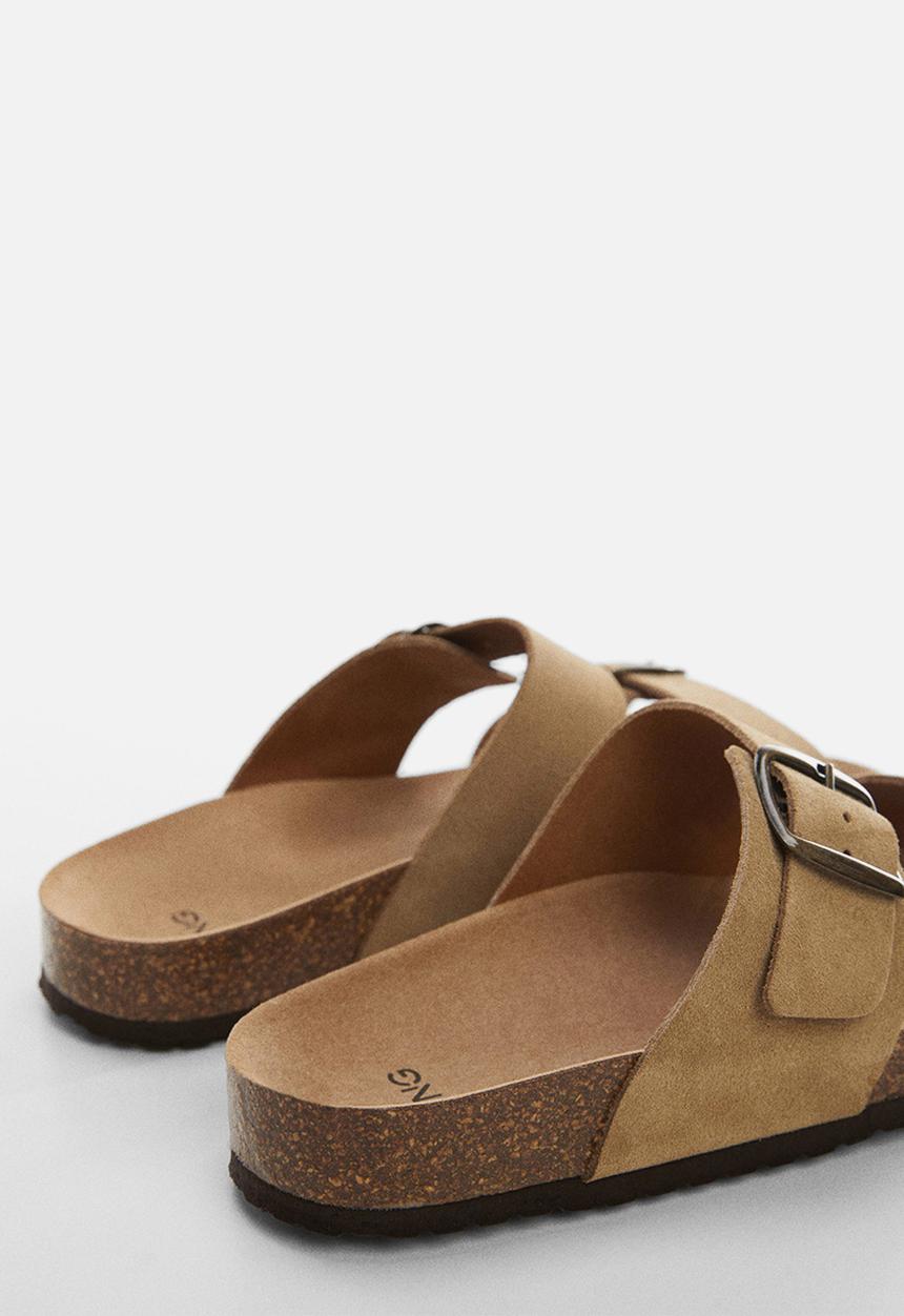 MANGO - Sandals biobuck slide - brown