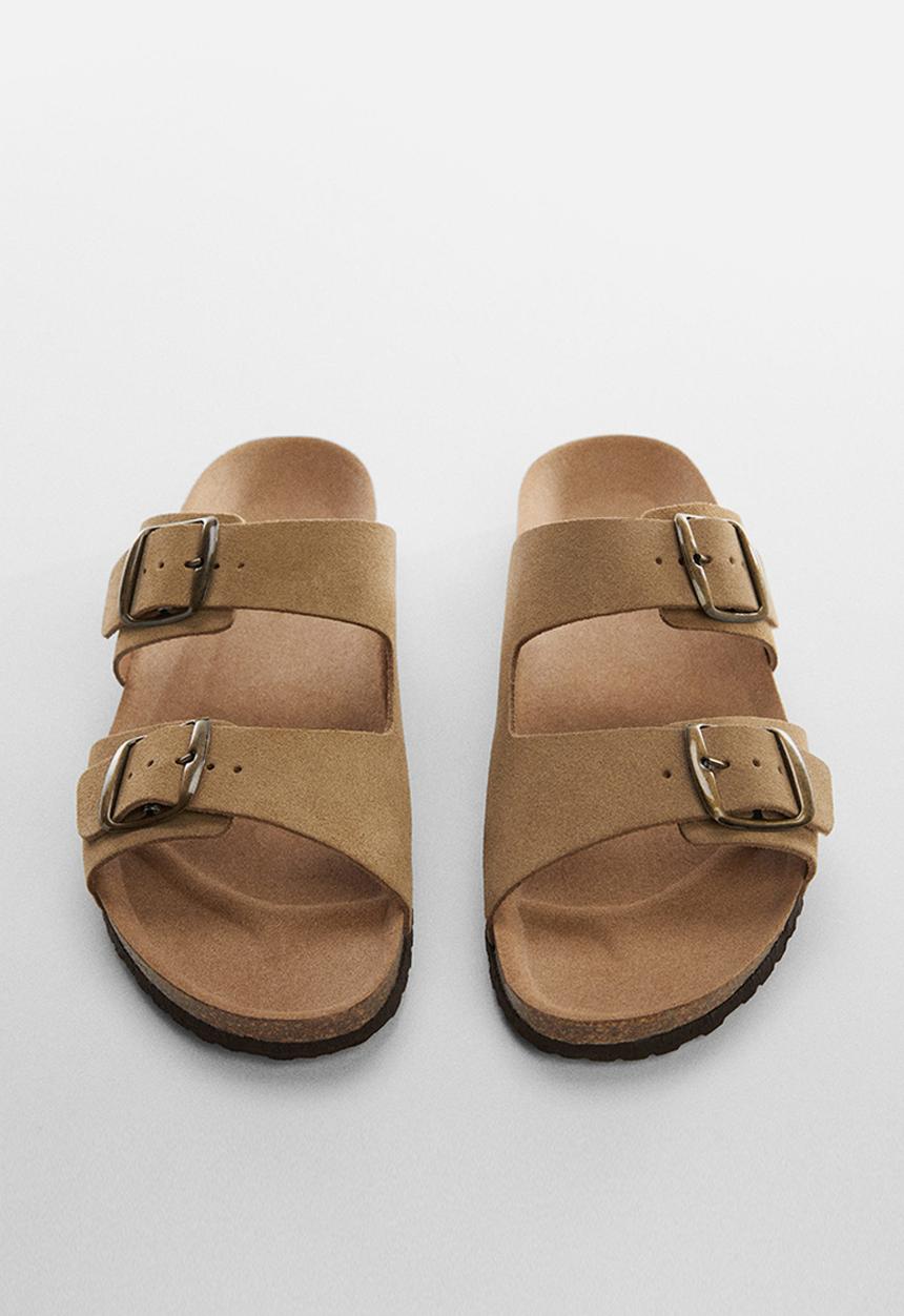 MANGO - Sandals biobuck slide - brown
