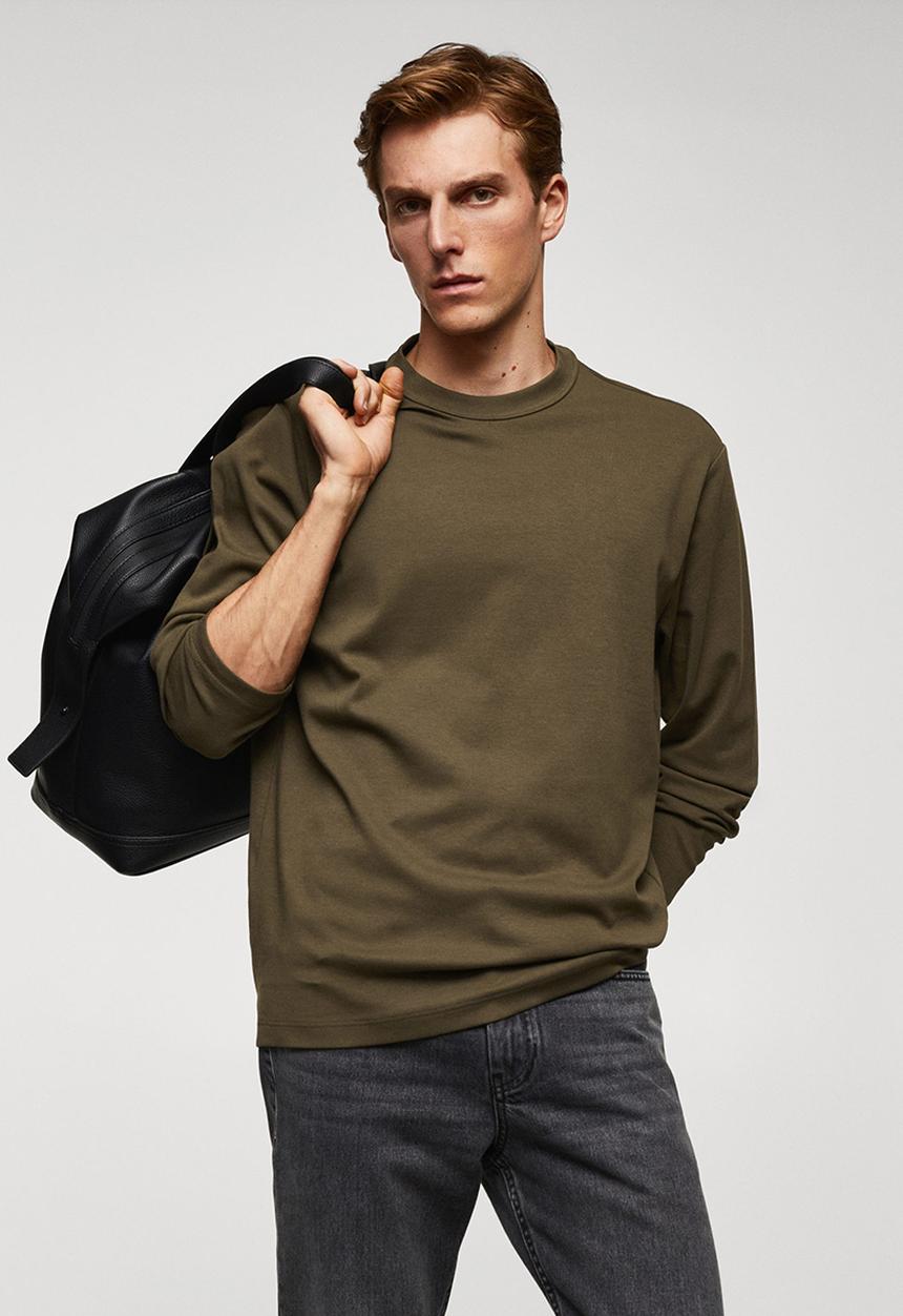 MANGO - T-shirt gareth - khaki 