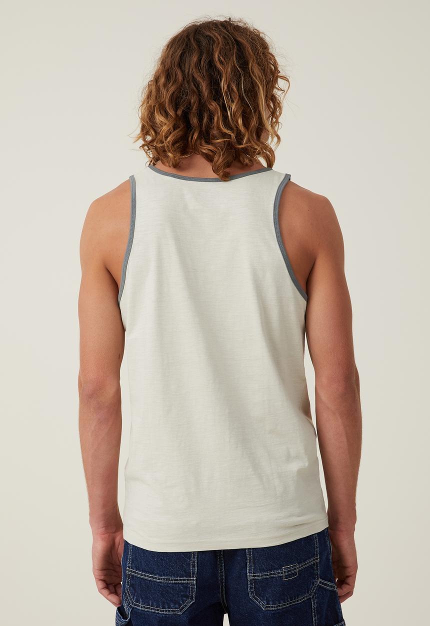 Cotton On - King stringray ringer tank - lcn ksr ivory/bird
