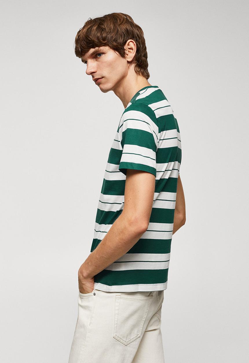 MANGO - T-shirt rayas-h - bright green 