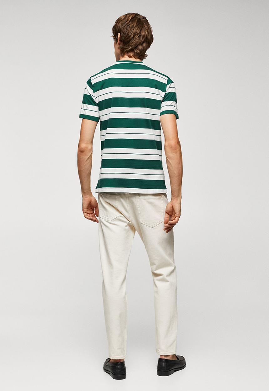 MANGO - T-shirt rayas-h - bright green 