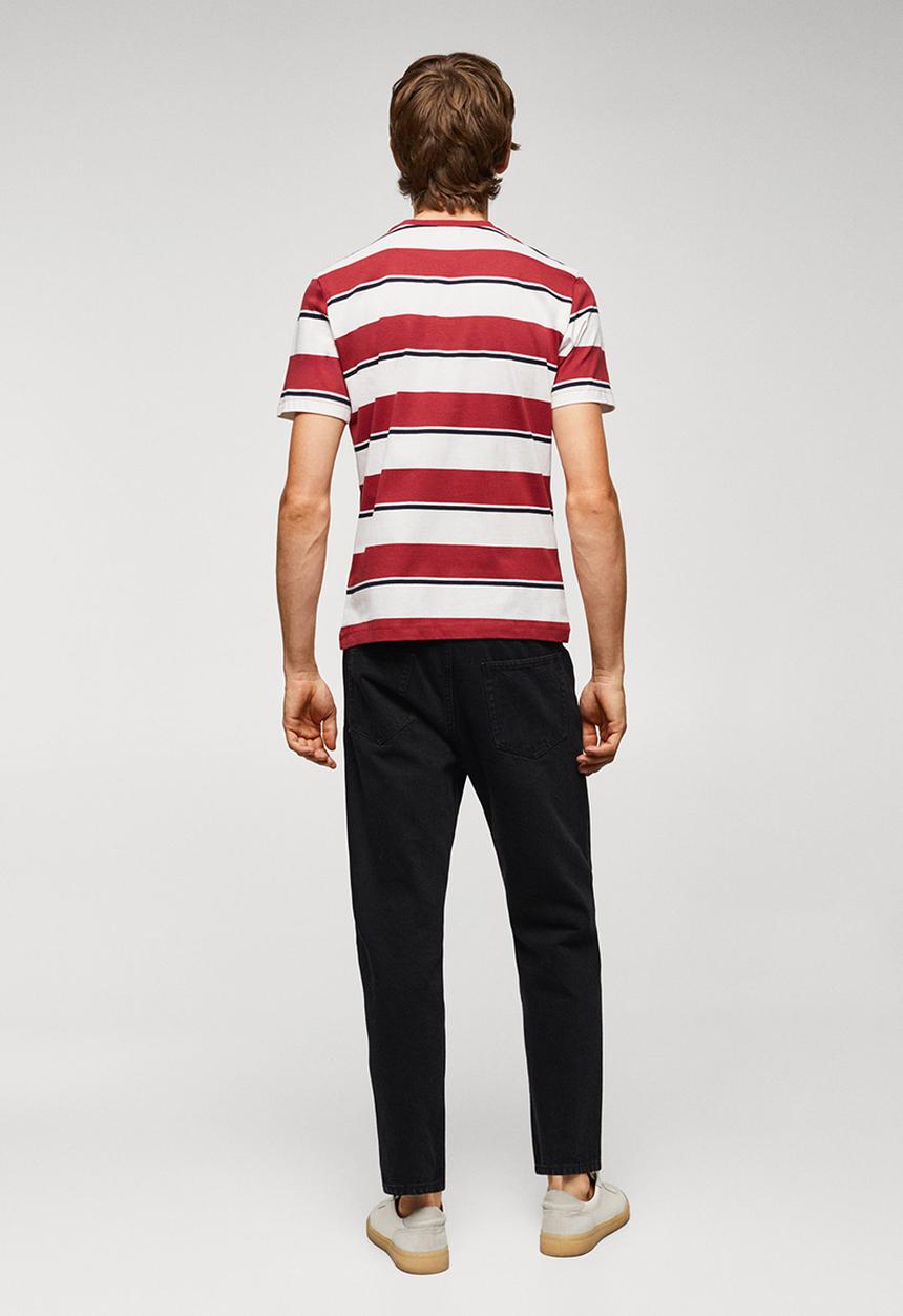 MANGO - T-shirt rayas-h - red