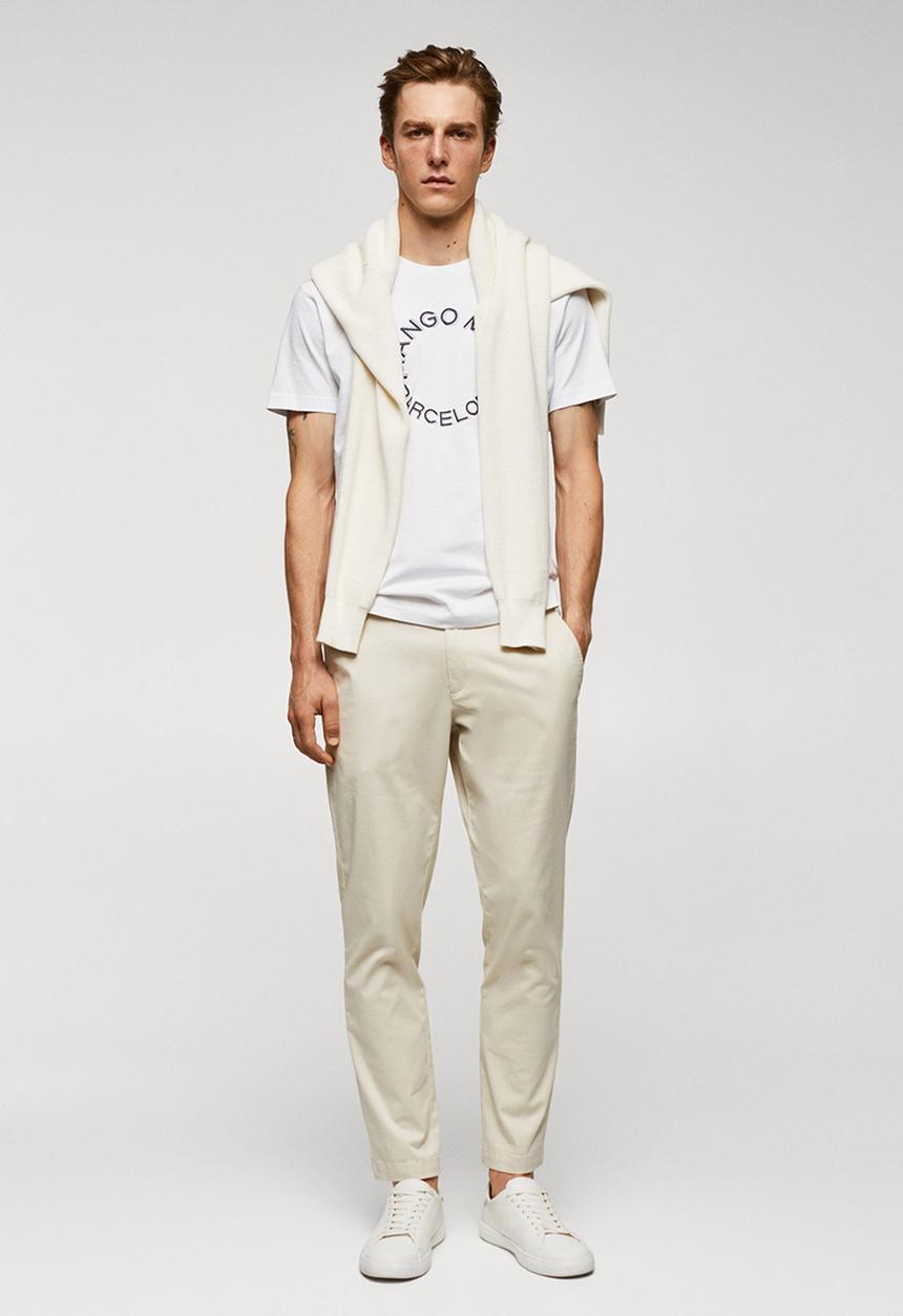 MANGO - T-shirt logohe-h - white 