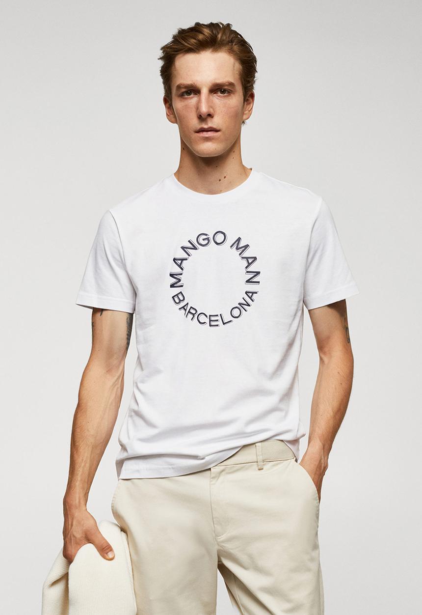 MANGO - T-shirt logohe-h - white 