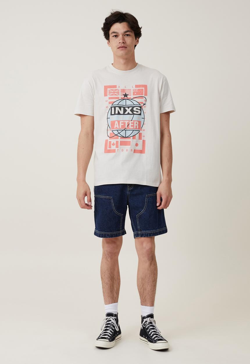 Cotton On - Loose fit music T-shirt - lcn bra bone/inxs