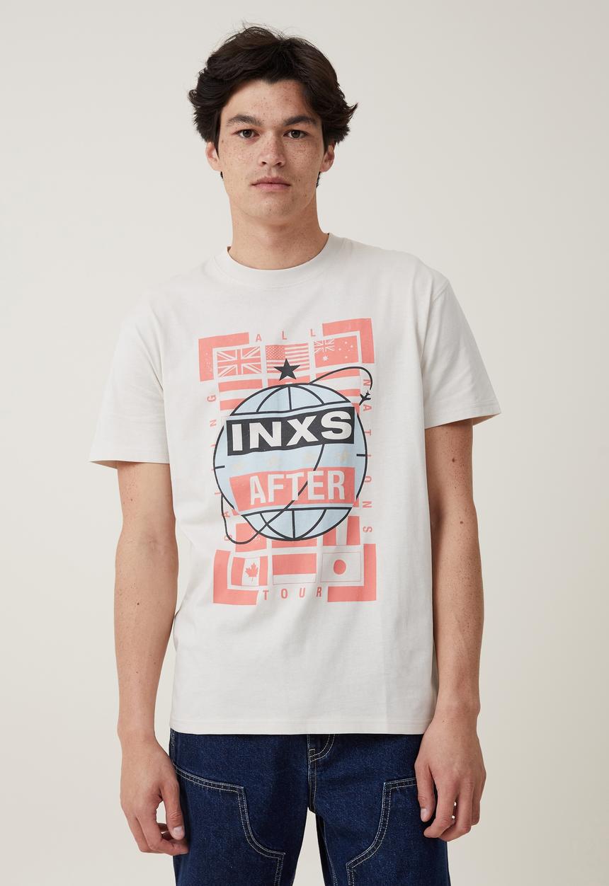 Cotton On - Loose fit music T-shirt - lcn bra bone/inxs