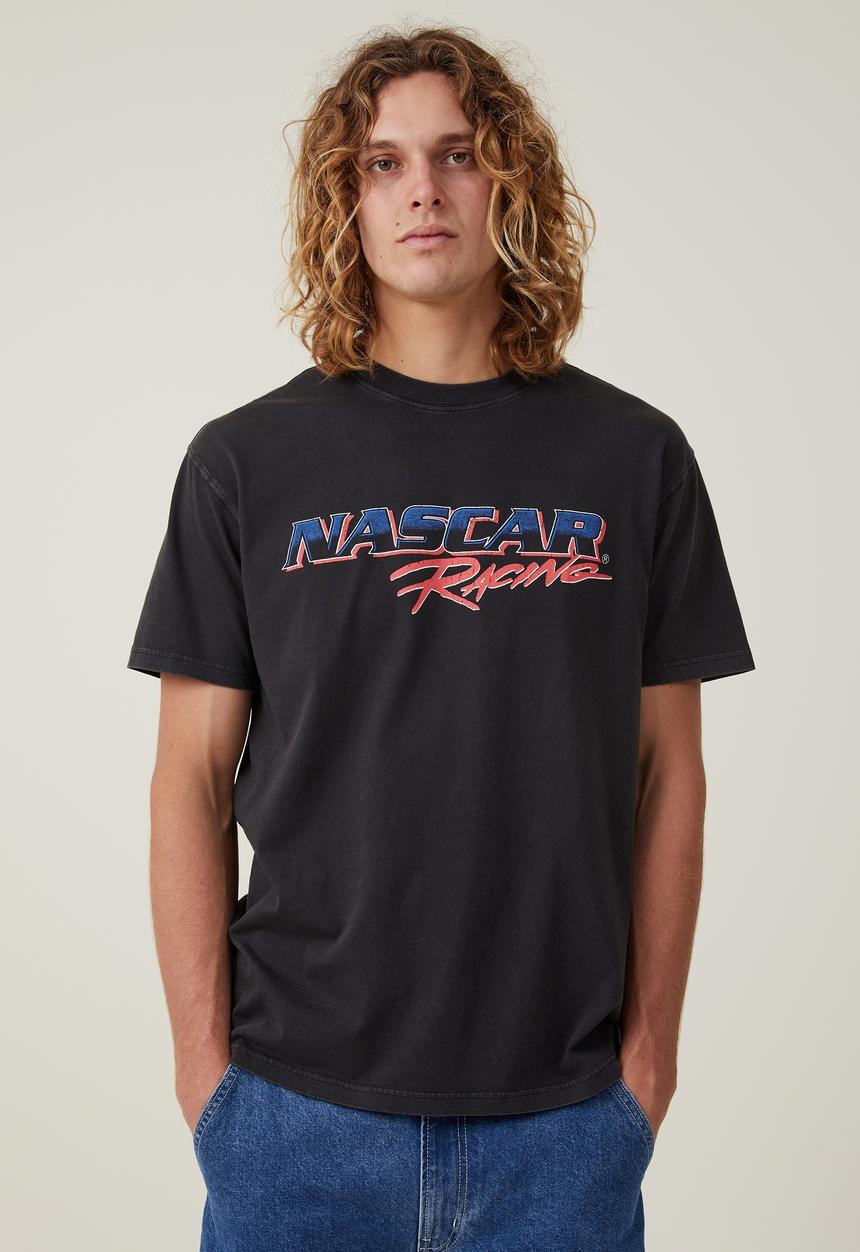 Cotton On - Nascar loose fit T-shirt - lcn ncr black/racing logo