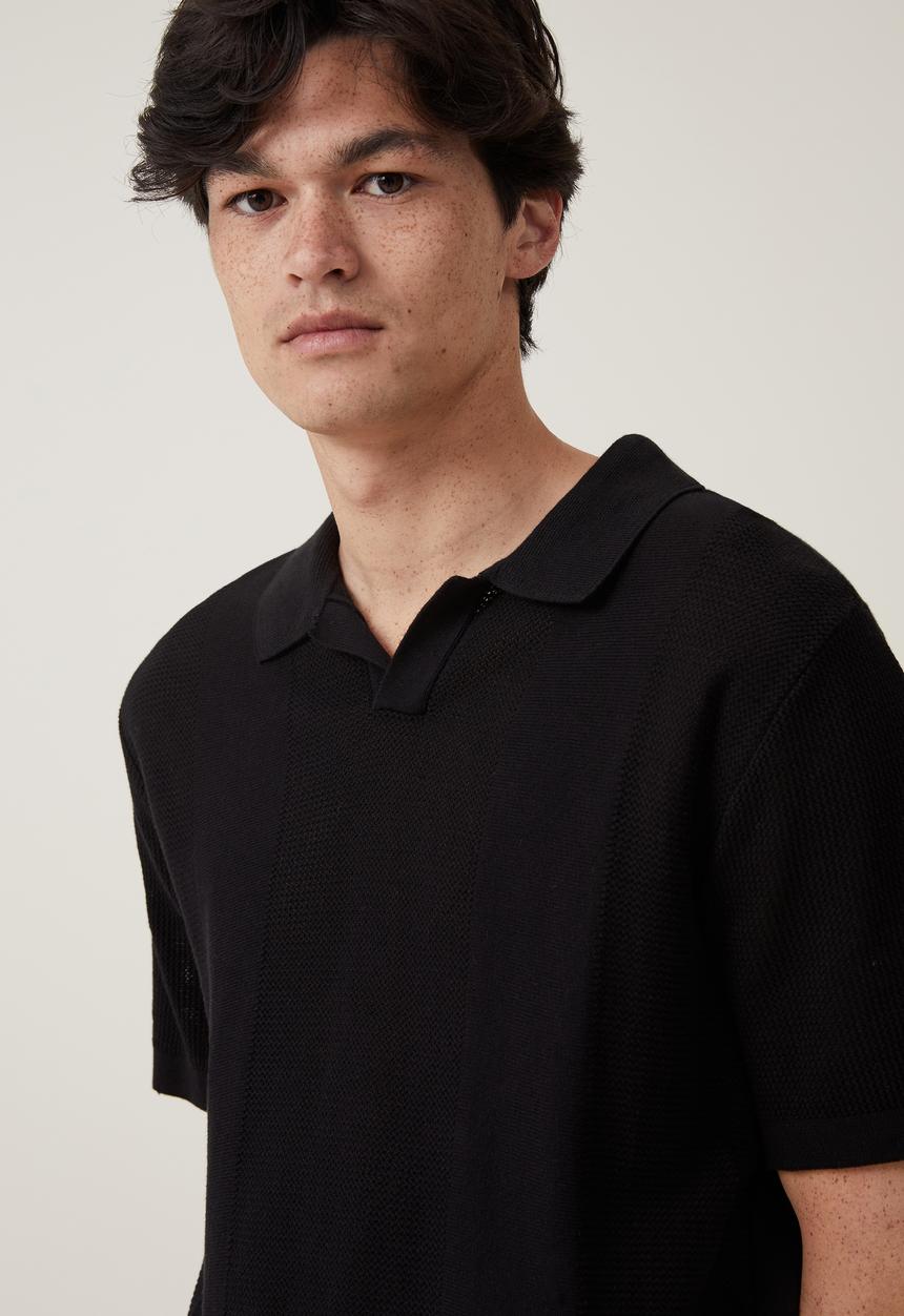 Cotton On - Resort short sleeve polo - black