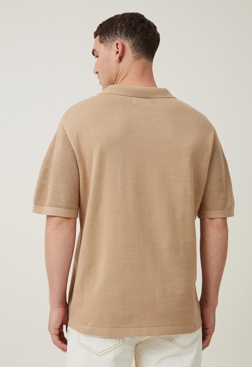 Cotton On - Resort short sleeve polo - tan
