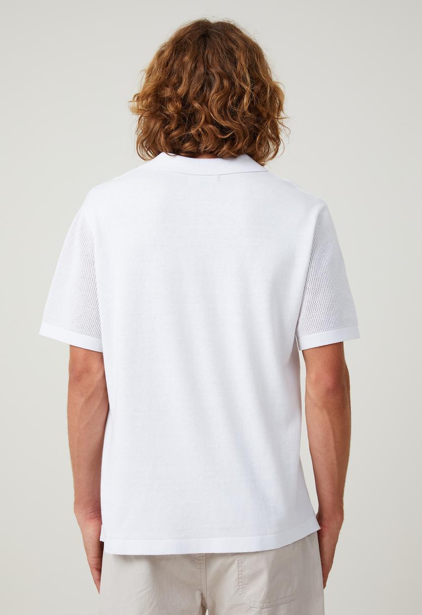 Cotton On - Resort short sleeve polo - white
