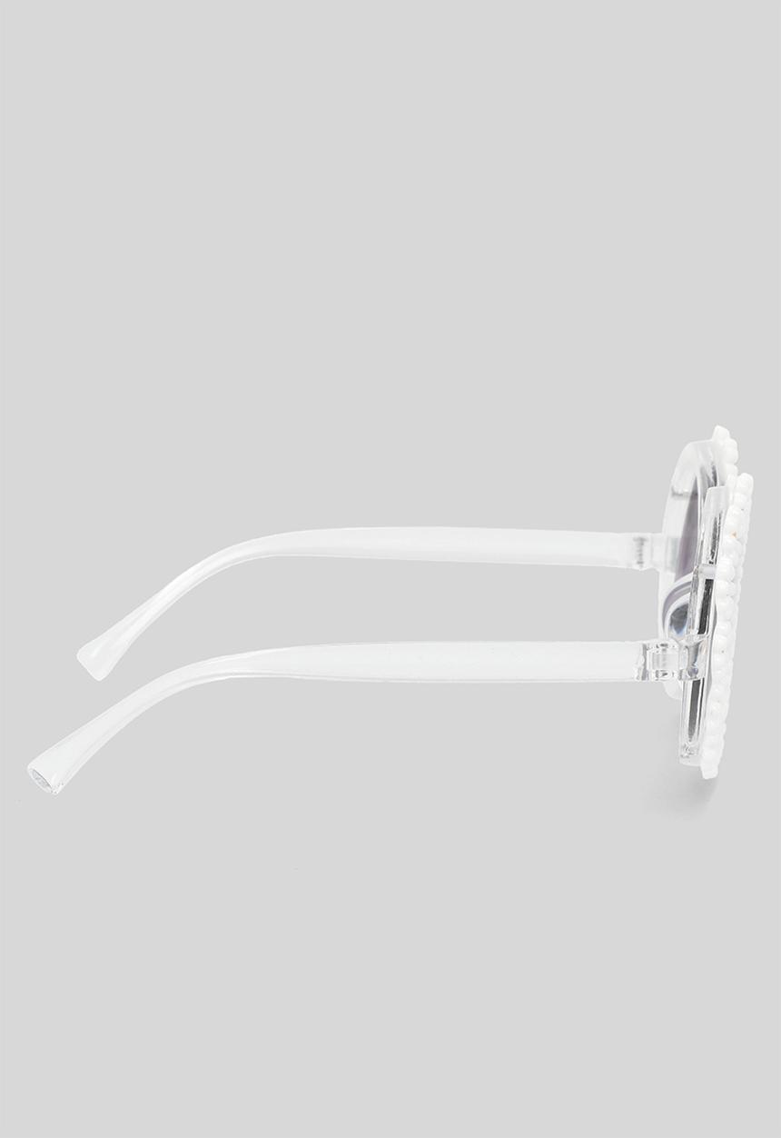 Pop Candy - Round floral sunglasses - white