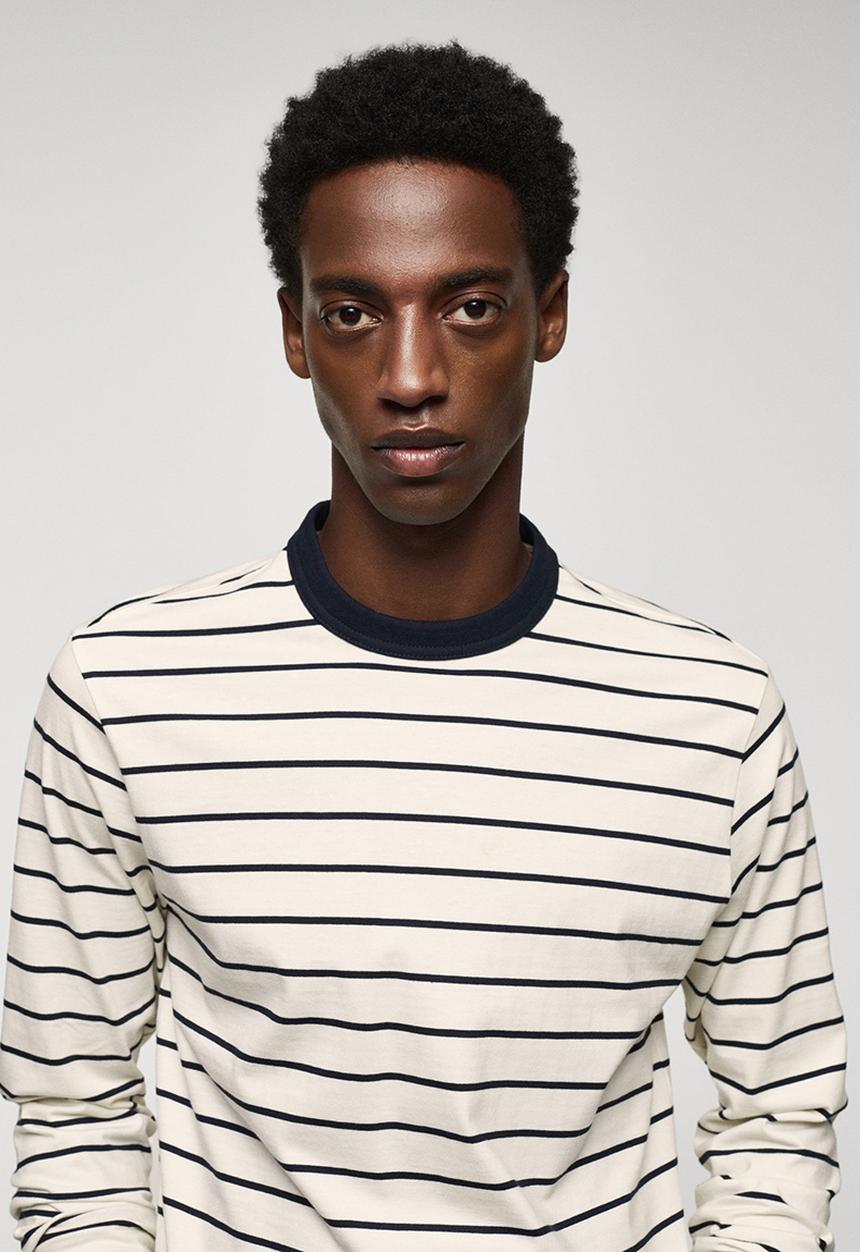 MANGO - T-shirt marinier - off white 