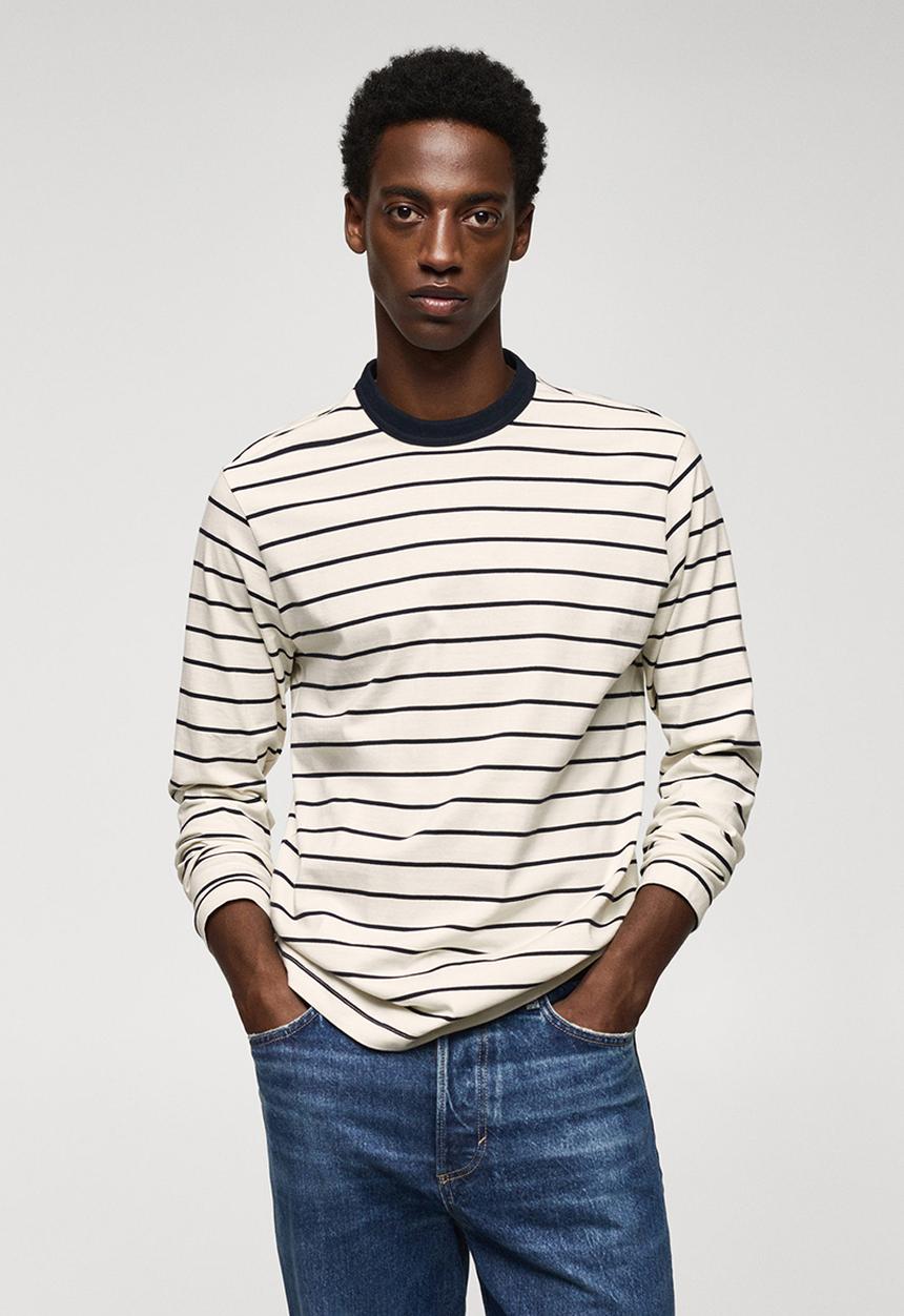 MANGO - T-shirt marinier - off white 