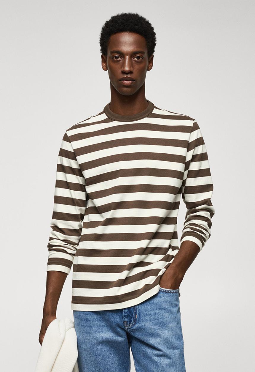 MANGO - T-shirt marinier - khaki 