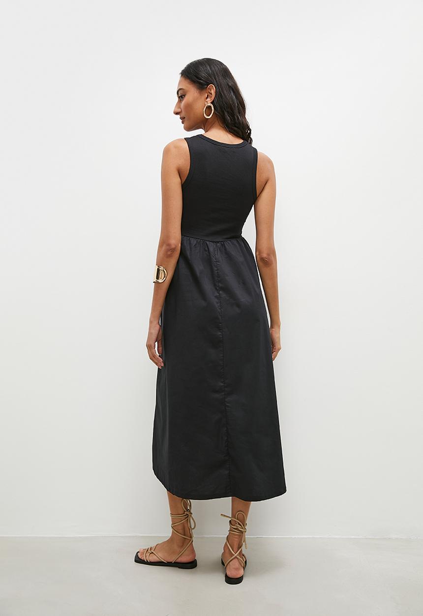 Superbalist - Combo fit and flare midi dress - black