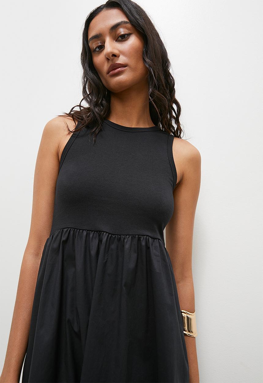 Superbalist - Combo fit and flare midi dress - black