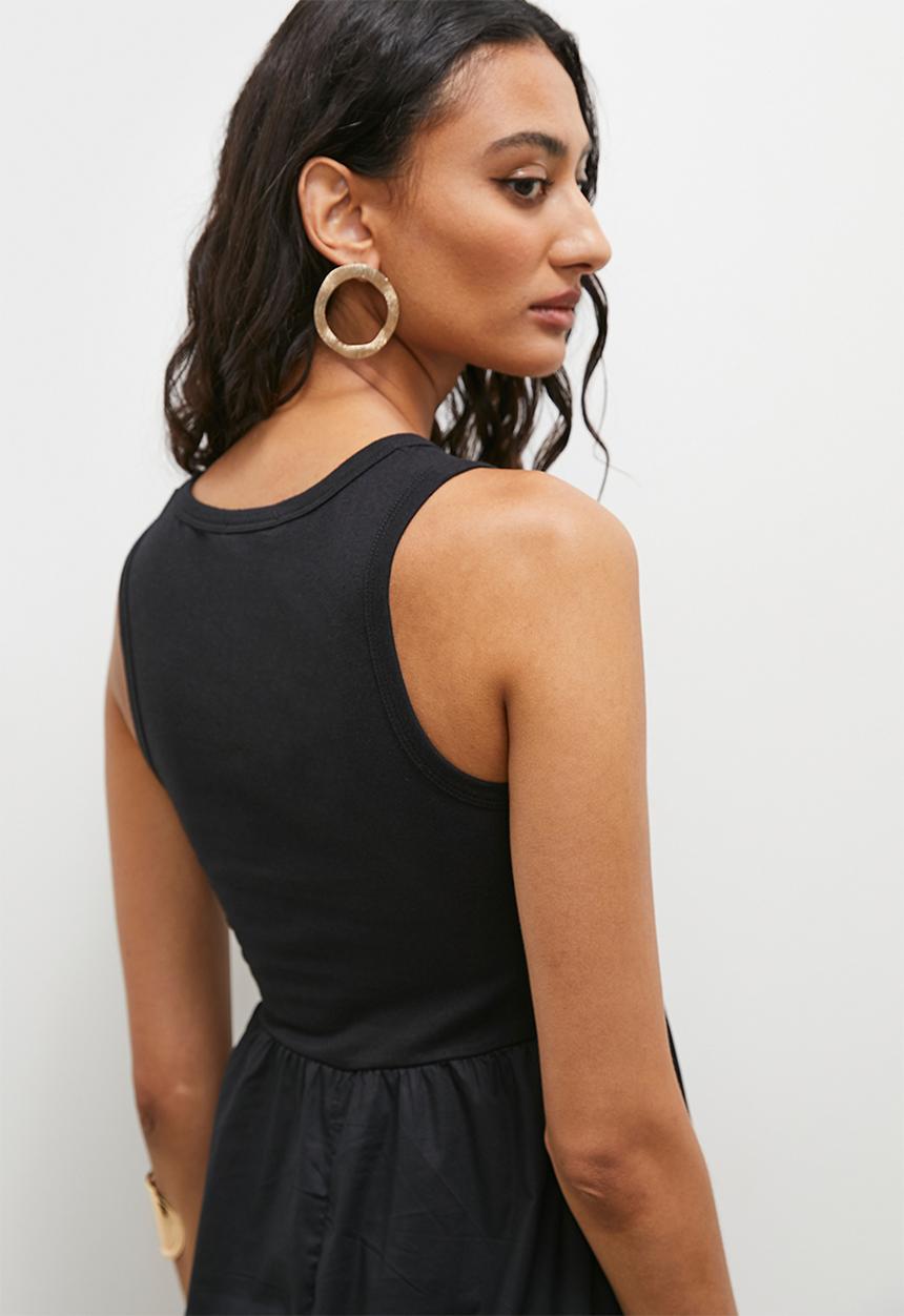 Superbalist - Combo fit and flare midi dress - black