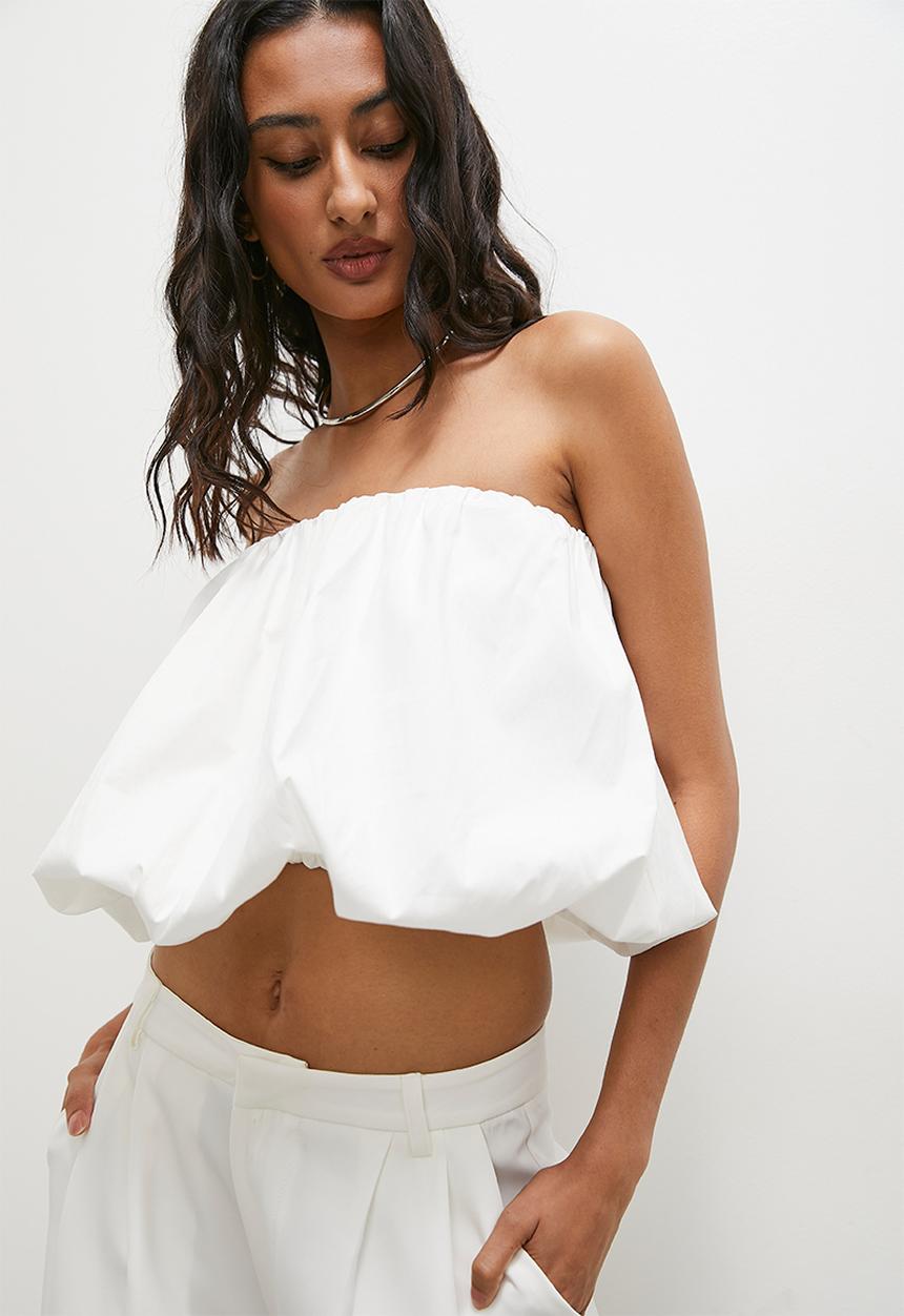 Superbalist - Sleeveless bubble shell - ivory