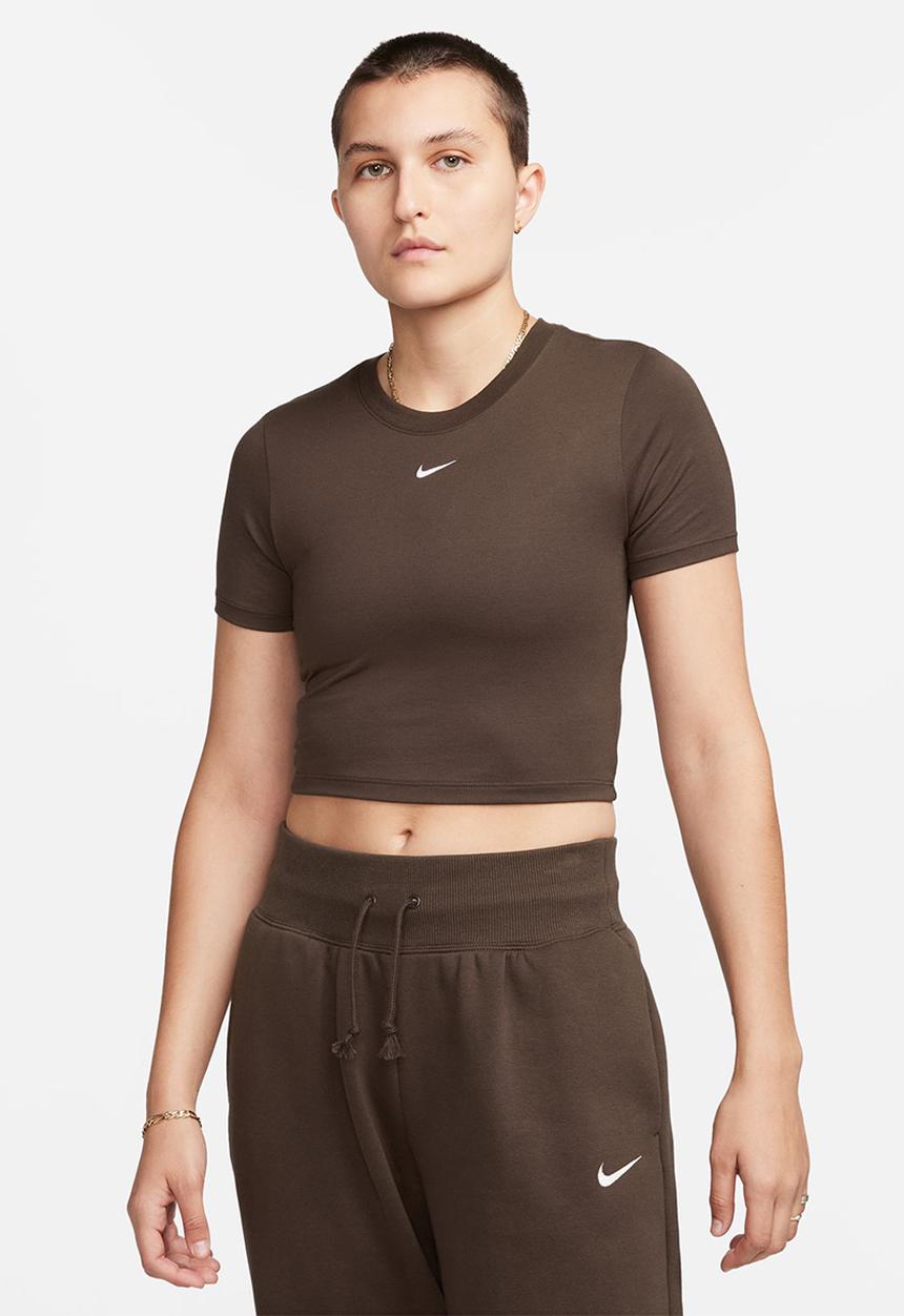 Nike - W Nsw essential slim crop - baroque brown & white