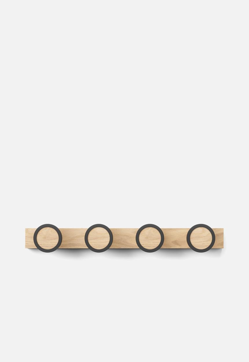 Umbra - Hub rail 4 hook - black & natural