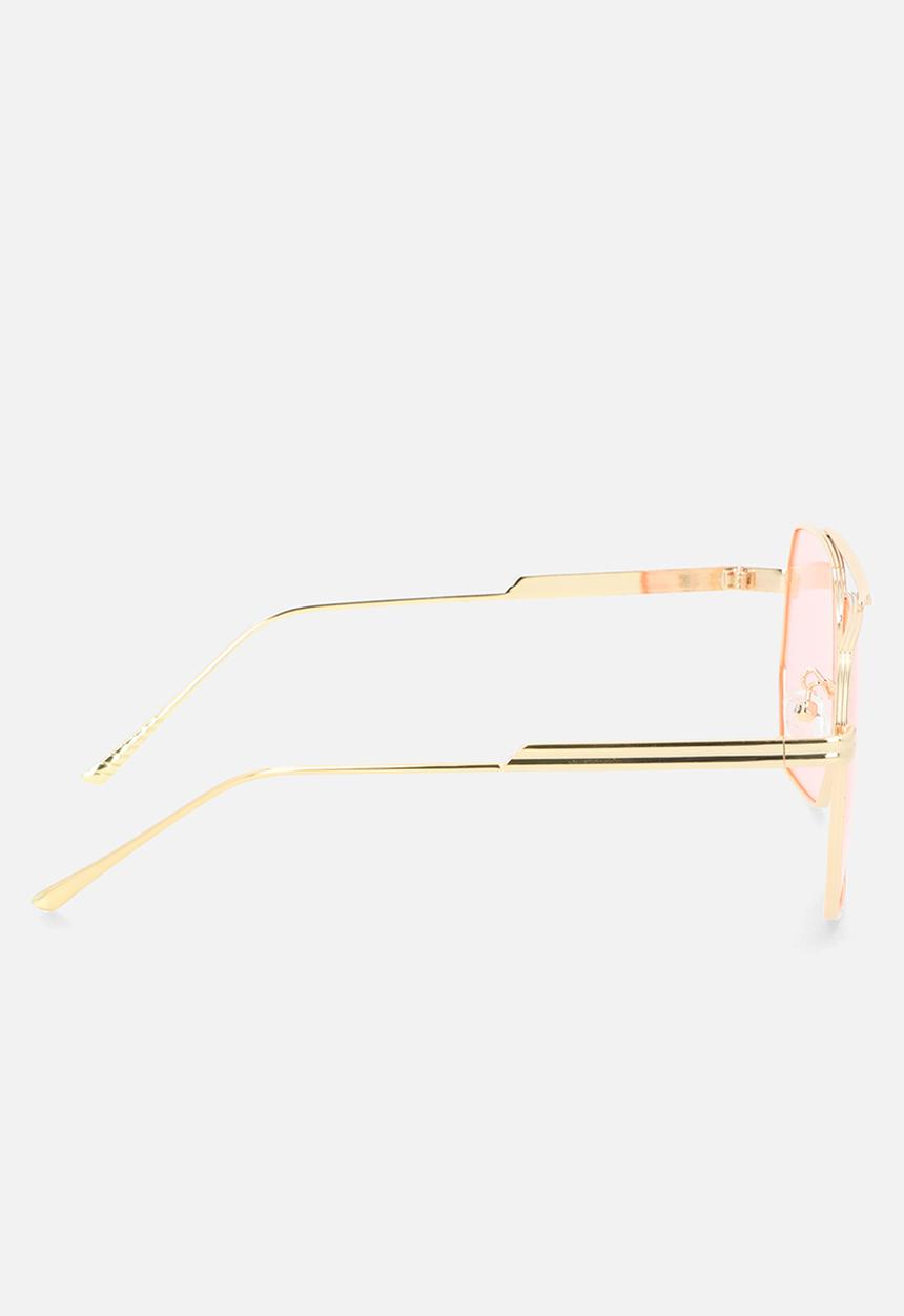 Superbalist - Nadia aviator sunglasses - gold/pink